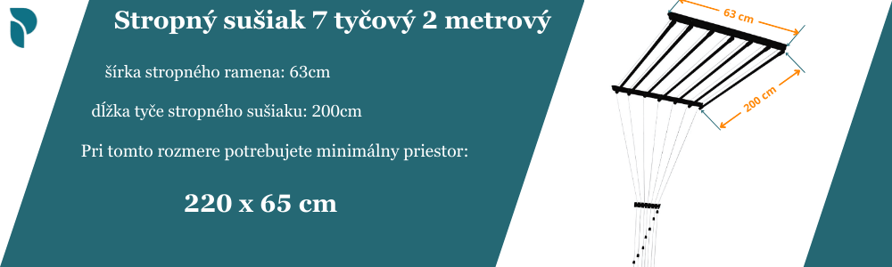 Stropný sušiak potrebný priestor na montáž
